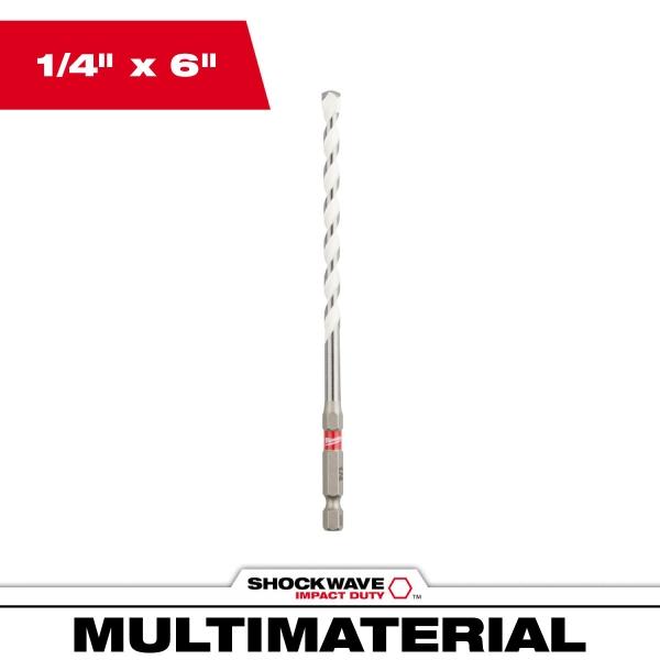 BROCA DE CARBURO PARA MÚLTIPLES MATERIALES SHOCKWAVE 1/4"