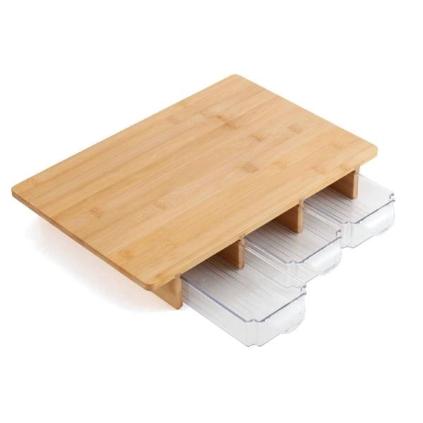 TABLA PARA PICAR BAMBÚ CON 3 COMPARTIMENTOS
