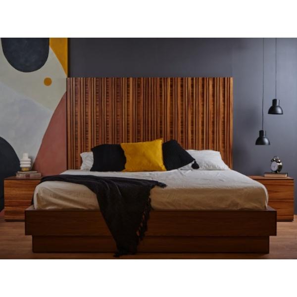 RECÁMARA KING SIZE DE 4 PIEZAS CON CABECERA, 2 BURÓS Y CAJONERA COLOR PAROTA - CHAPA
