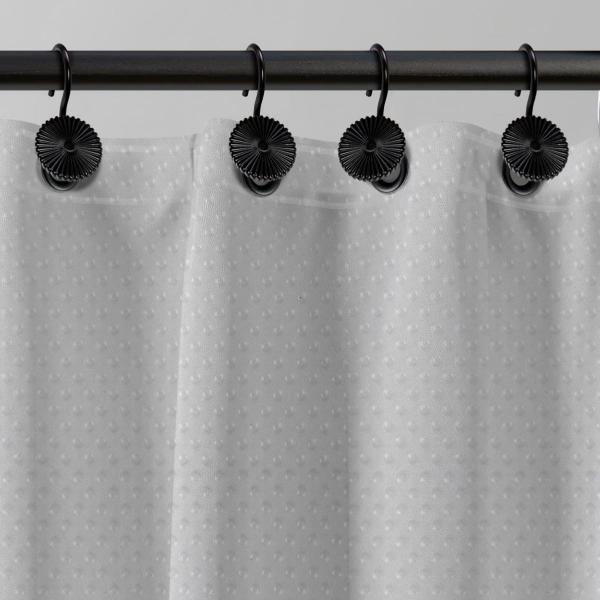 CORTINA DE BAÑOS DISEÑO PUNTOS TRANSPARENTE