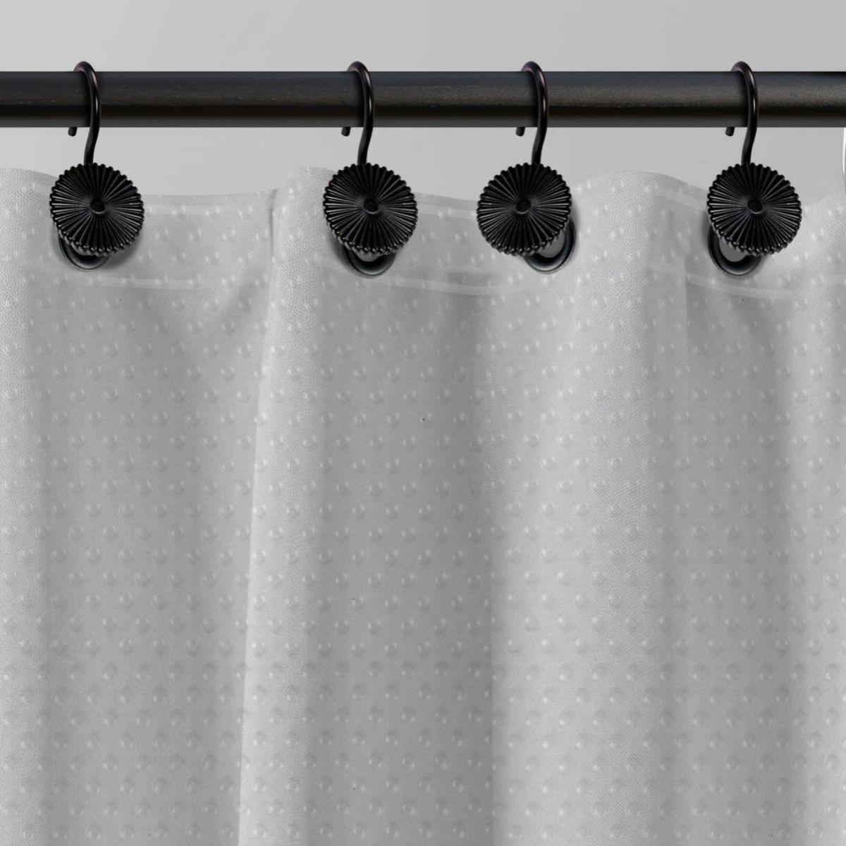 Cortina de baños diseño puntos transparente