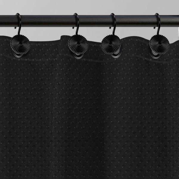 CORTINA DE BAÑO DISEÑO PUNTOS NEGROS