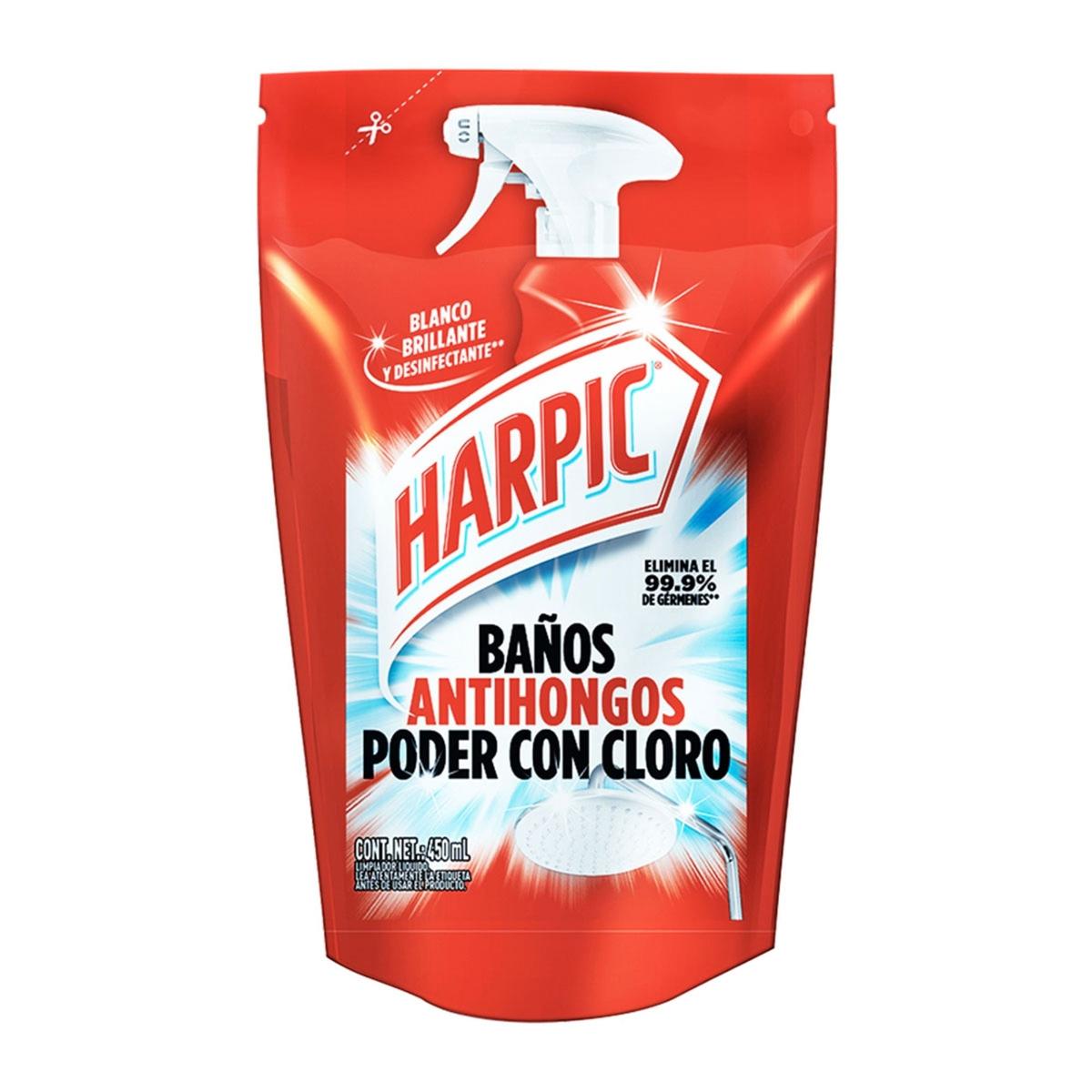 Harpic limpiador líquido para baños antihongos 450 ml dp
