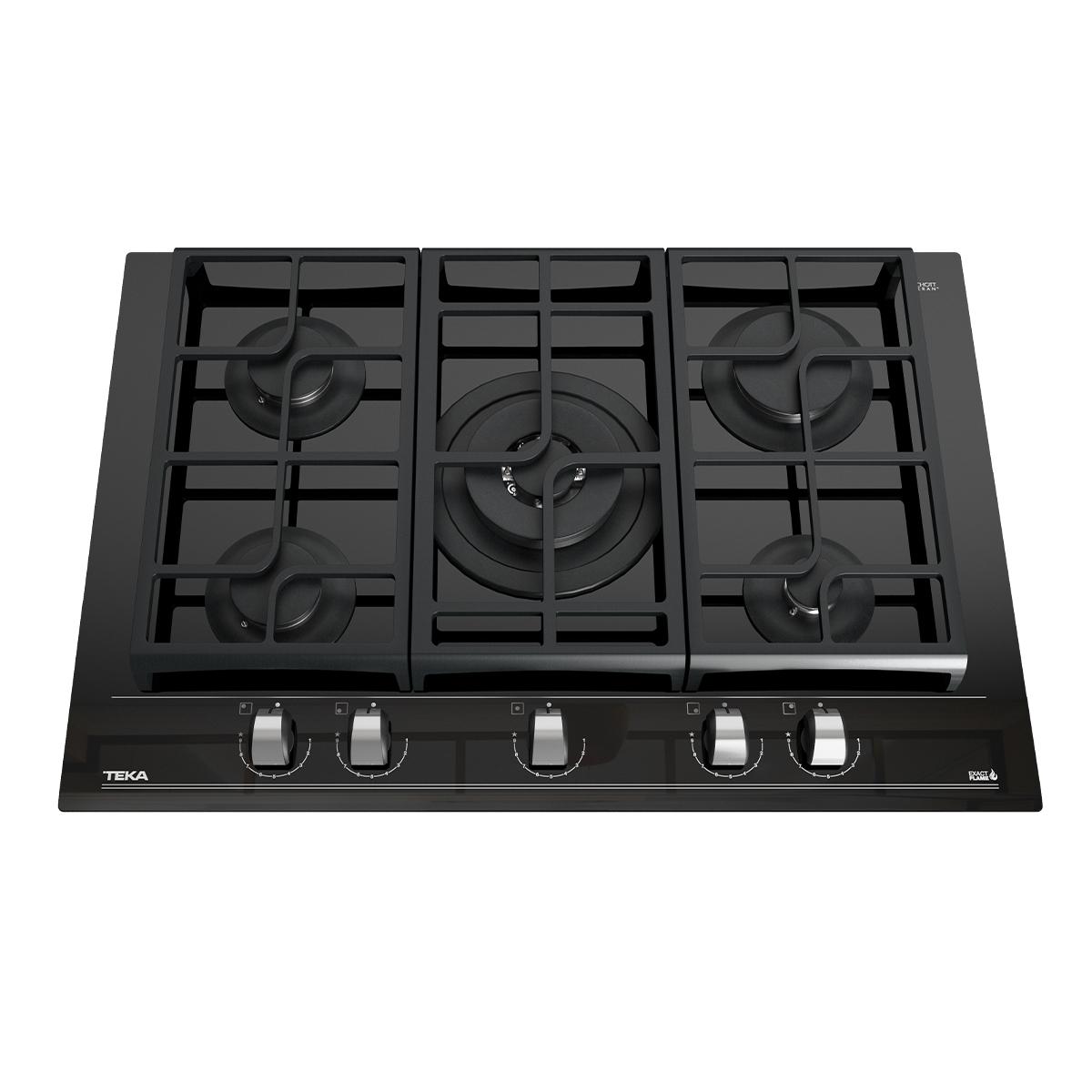 Parrilla a gas de vitrocerámica negra