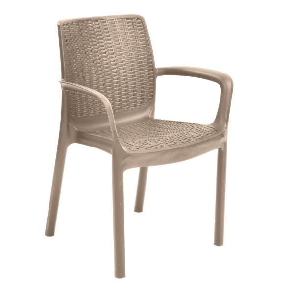 PAQUETE DE 4 SILLAS DE JARDÍN BALI TEXTURA RATÁN COLOR ARENA
