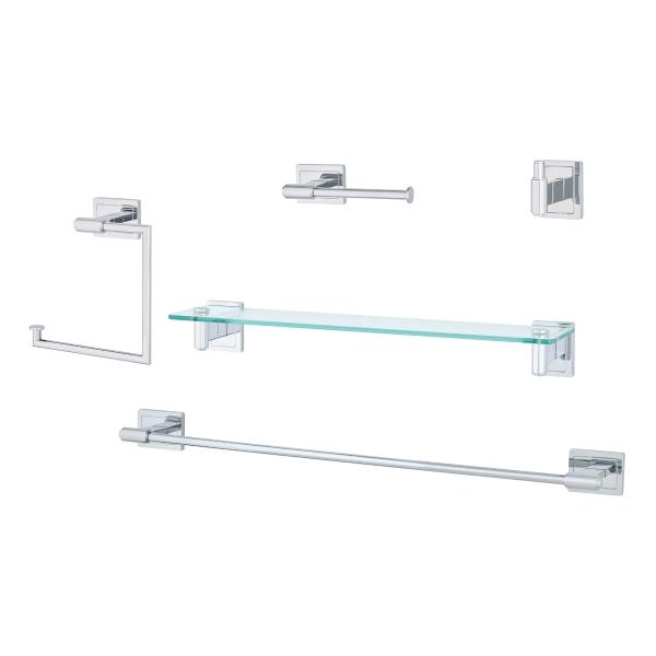 JUEGO DE ACCESORIOS PARA BAÑO CROMO 5 PIEZAS LUXOR