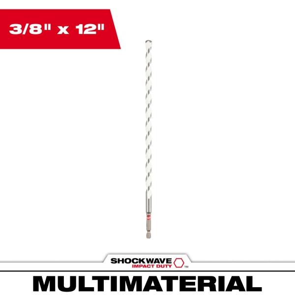 BROCA DE CARBURO PARA MÚLTIPLES MATERIALES SHOCKWAVE 3/8 PULGADAS