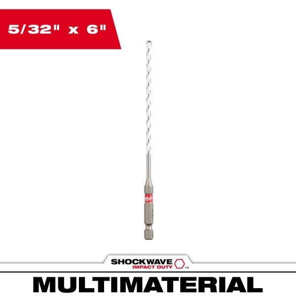 BROCA DE CARBURO PARA MÚLTIPLES MATERIALES SHOCKWAVE 5/32 PULGADAS