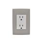 CONTACTO DÚPLEX CIEN CON PLACA COLOR GRIS LEVITON