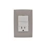 PLACA CON INTERRUPTOR SENCILLO Y CONTACTO CON TIERRA GRIS LEVITON