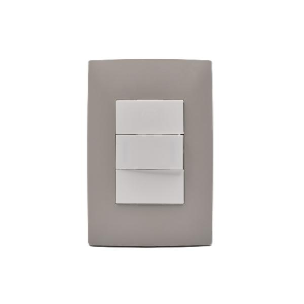 INTERRUPTOR SENCILLO CON PLACA GRIS LEVITON CIEN