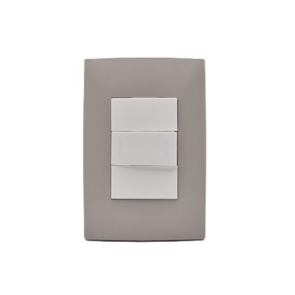PLACA CON 1 INTERRUPTOR DE 3 VIAS GRIS LEVITON CIEN