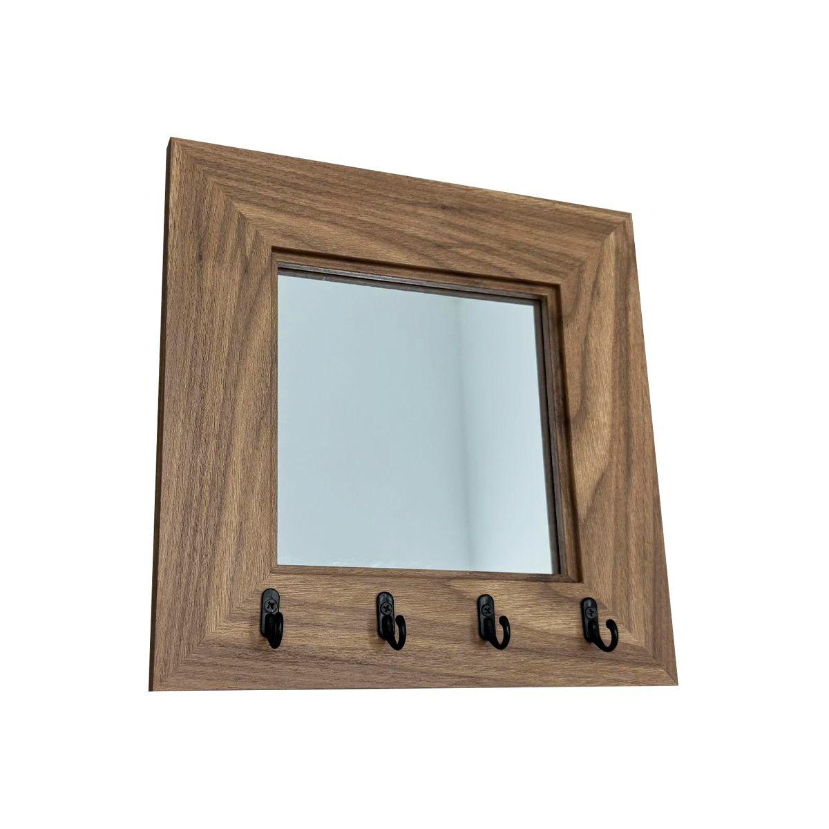 Portallaves con espejo nogal