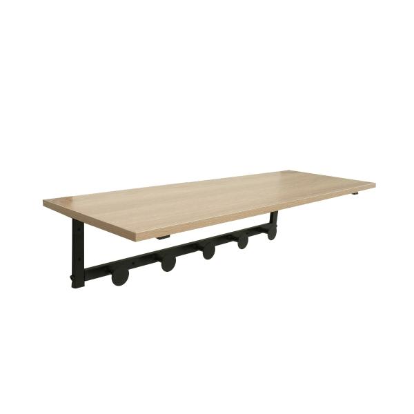 REPISA CON PERCHERO GRANDE MADERA Y METAL 70 X 23 X 17 CM