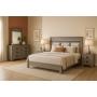 RECAMARA KING SIZE 4 PIEZAS CABECERA 2 BUROS TOCADOR CON ESPEJO GRIS