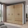 ARMARIO MADERKIT 5 PUERTAS 2 CAJONES COLOR ROVERE CON BLANCO 50 X 200 X 200 CM