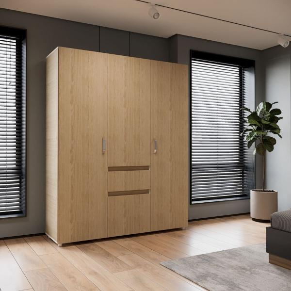 ARMARIO MADERKIT 3 PUERTAS1 CAJÓN COLOR ROVERE 50 X 160 X 200 CM