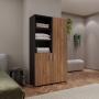 ARMARIO MADERKIT 2 PUERTAS 3 ENTREPAÑOS COLOR GALES CON NEGRO 37 X 100 X 179 CM
