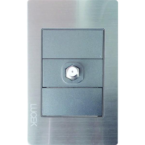PLACA METÁLICA CON TOMA DE TELEVISIÓN ANODIZADO