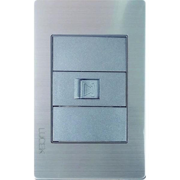 PLACA METÁLICA CON TOMA DE TELÉFONO ANODIZADO