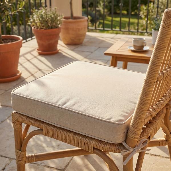 COJIN DE ASIENTO PARA EXTERIOR 45X50X8 COLOR BEIGE