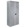 GABINETE DE ACERO 4 ENTREPAÑOS GRIS CON PUERTAS ACABADO SUBLIMADO TIPO MADERA