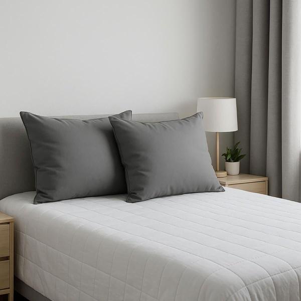 COMBO DICASA MATRIMONIAL PROTECTOR ULTRA + SABANAS BASIC GREY + ALMOHADA 2-PACK