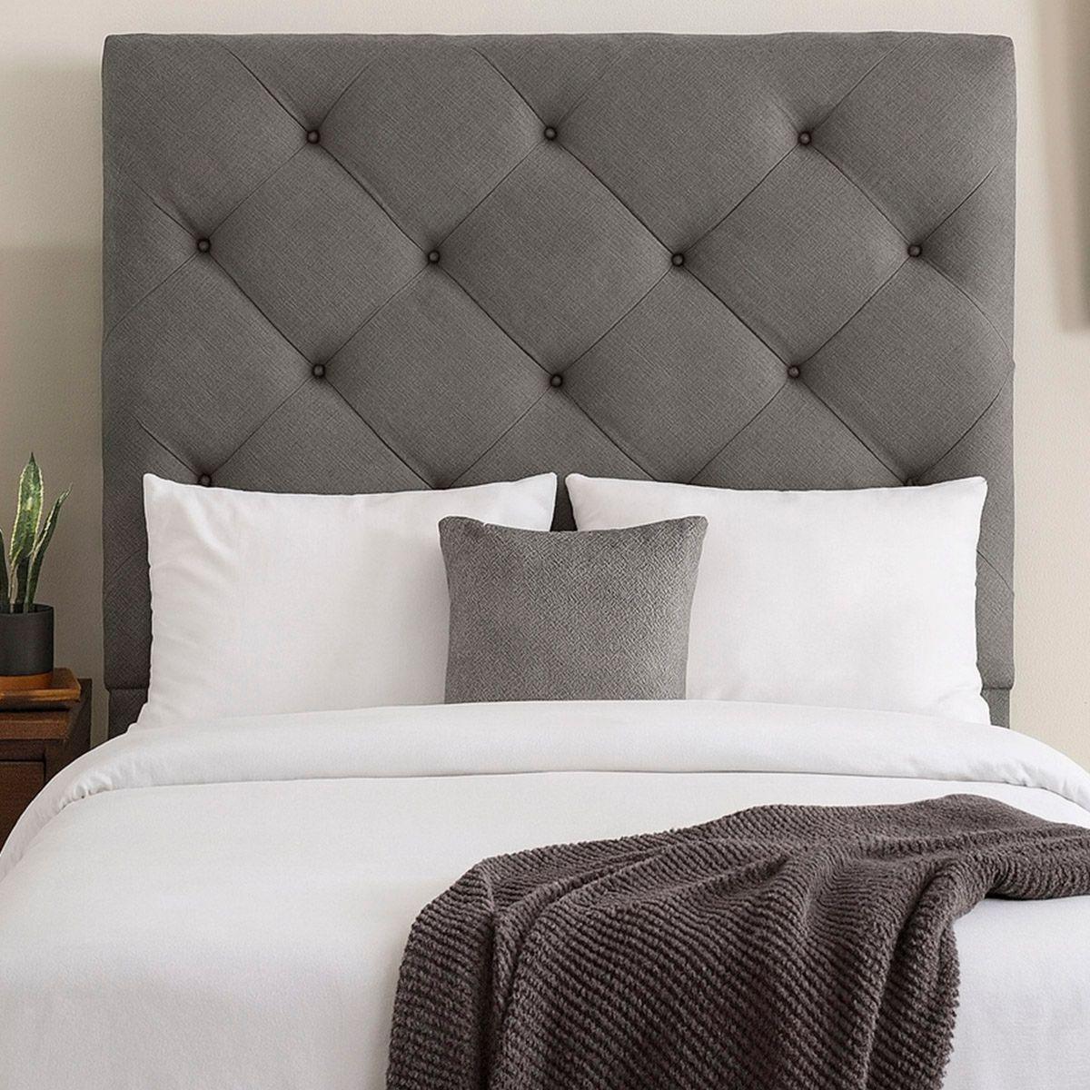 Cabecera queen size dicasa ikki color gris oscuro