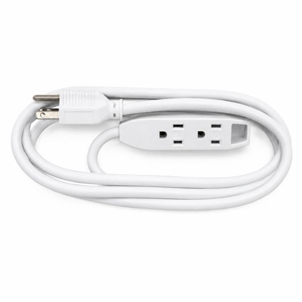 EXTENSIÓN ELÉCTRICA DE USO RUDO 16 AWG 2 METROS BLANCA