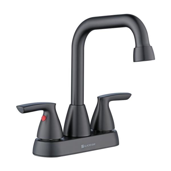 LLAVE PARA LAVABO LYSSANDRA DE 4" 2 MANERALES ACABADO NEGRO MATE