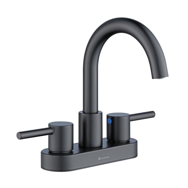 LLAVE PARA LAVABO TORANA DE 4" 2 MANERALES ACABADO NEGRO MATE