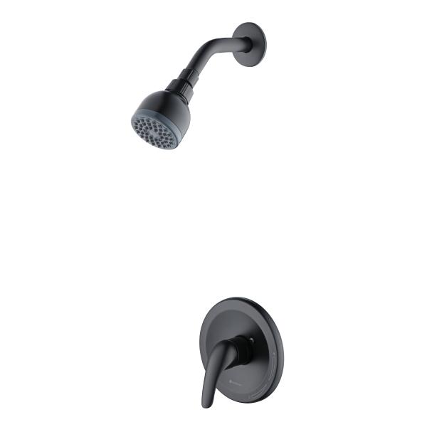 JUEGO PARA REGADERA ARAGON NEGRO MATE SIN HIDROMASAJE