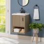 MUEBLE PARA BAÑO DE EMPOTRAR LEIRO 18" BEIGE EN TERMOFORMADO CON LAVABO COLOR BLANCO