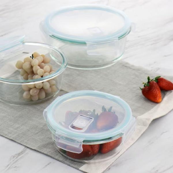 Set 3 Contenedores Vidrio Martha Stewart - azul turquesa