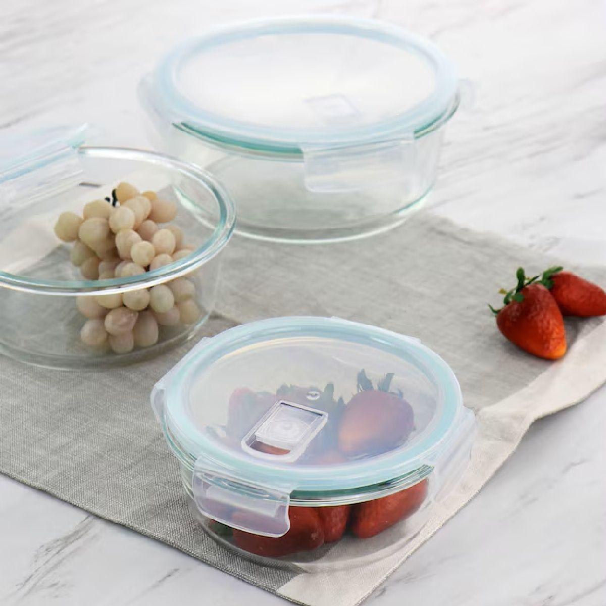 Set 3 contenedores vidrio martha stewart - azul turquesa