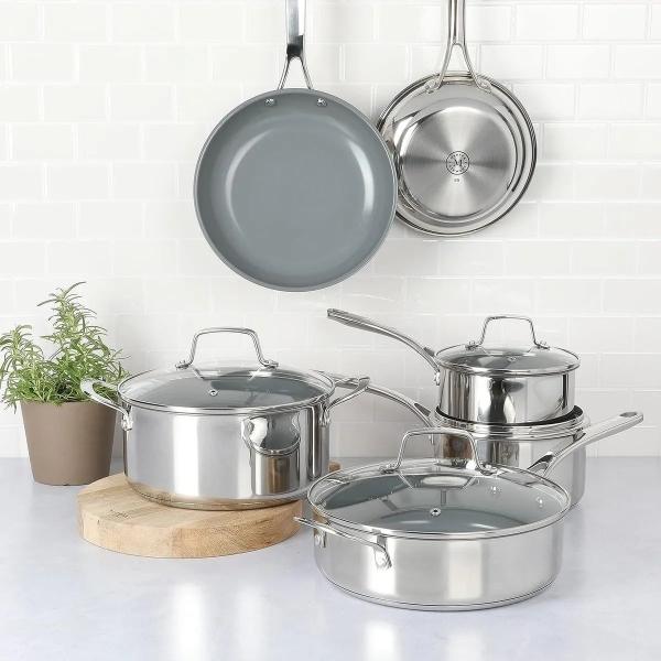 Batería de Cocina 10 piezas Martha Stewart Castelle Acero Inoxidable