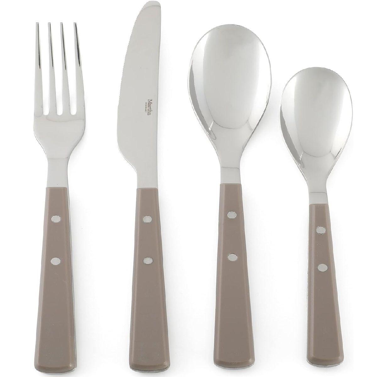 Juego de cubiertos martha stewart 16 piezas gris