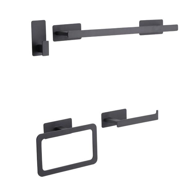 SET DE ACCESORIOS PARA BAÑO 4 PIEZAS NEGRO