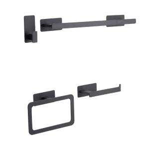 SET DE ACCESORIOS PARA BAÑO 4 PIEZAS NEGRO