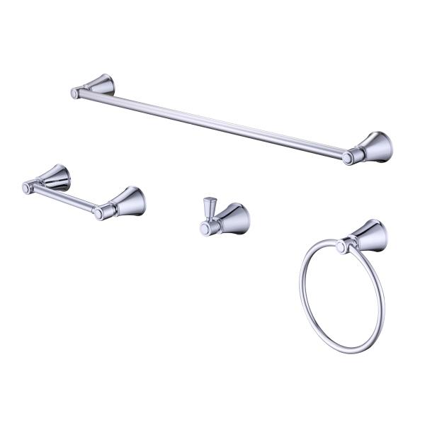 JUEGO DE ACCESORIOS PARA BAÑO CROMO 4 PIEZAS MELINA