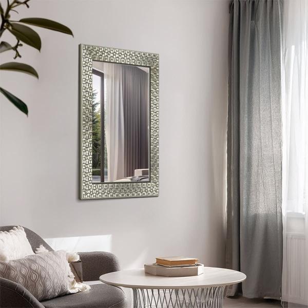ESPEJO RECTANGULAR MARCO PLATA 54.9 X 72.1 CM