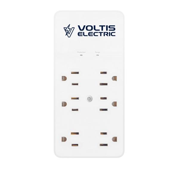 VOLTIS ELECTRIC MULTICONTACTO DE PARED CON SUPRESOR DE PICOS Y CARGA RÁPIDA 6 CONTACTOS