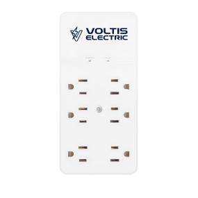VOLTIS ELECTRIC MULTICONTACTO DE PARED CON SUPRESOR DE PICOS Y CARGA RÁPIDA 6 CONTACTOS