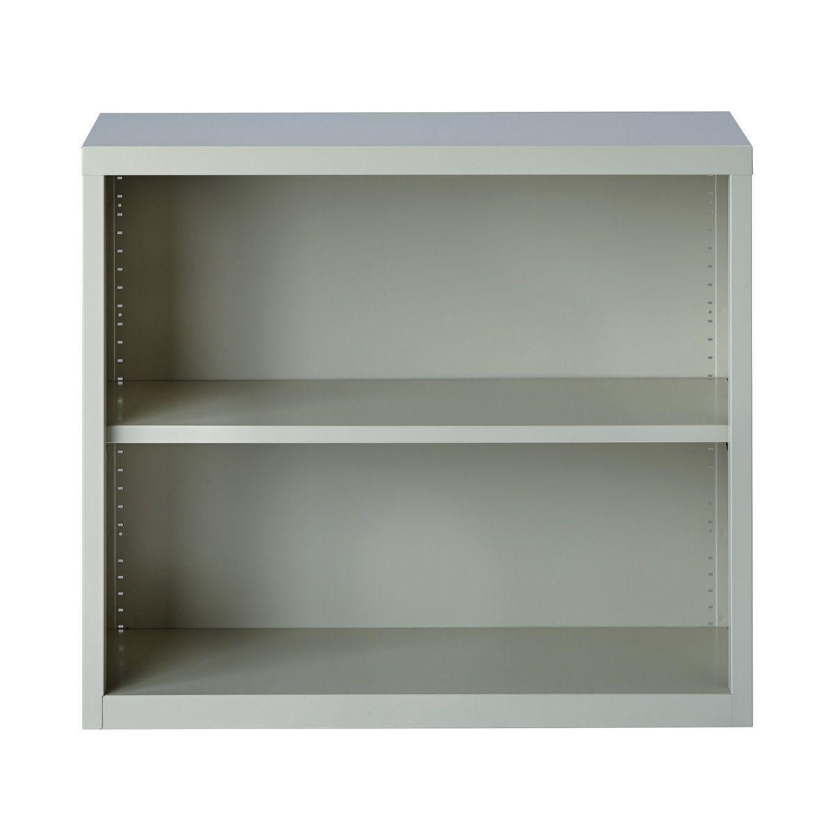 Librero 2 repisas, color gris claro