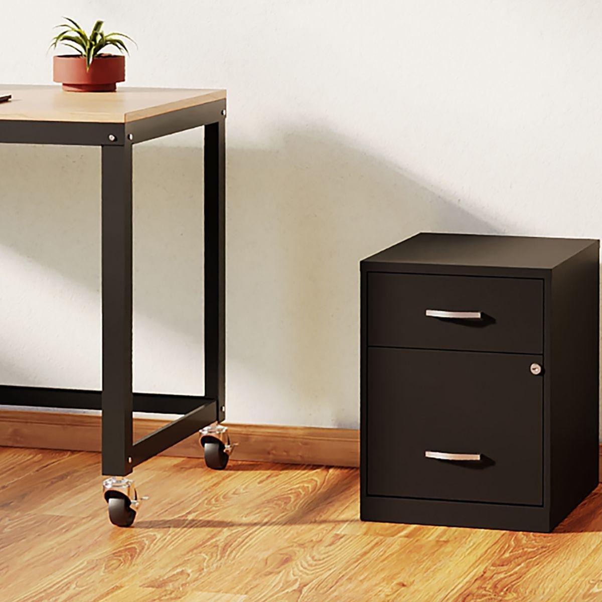 Archivero metalico 2 cajones carta color negro