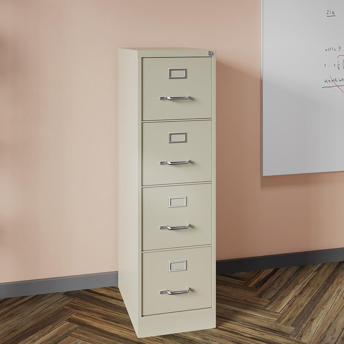 Archivero metalico 4 cajones carta, color almendra