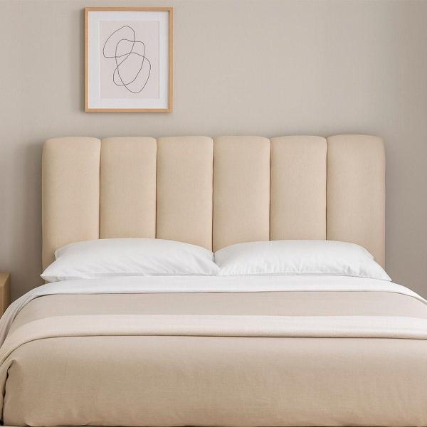 CABECERA MATRIMONIAL DICASA KAMI CREMA + BASE CAMA SLIM