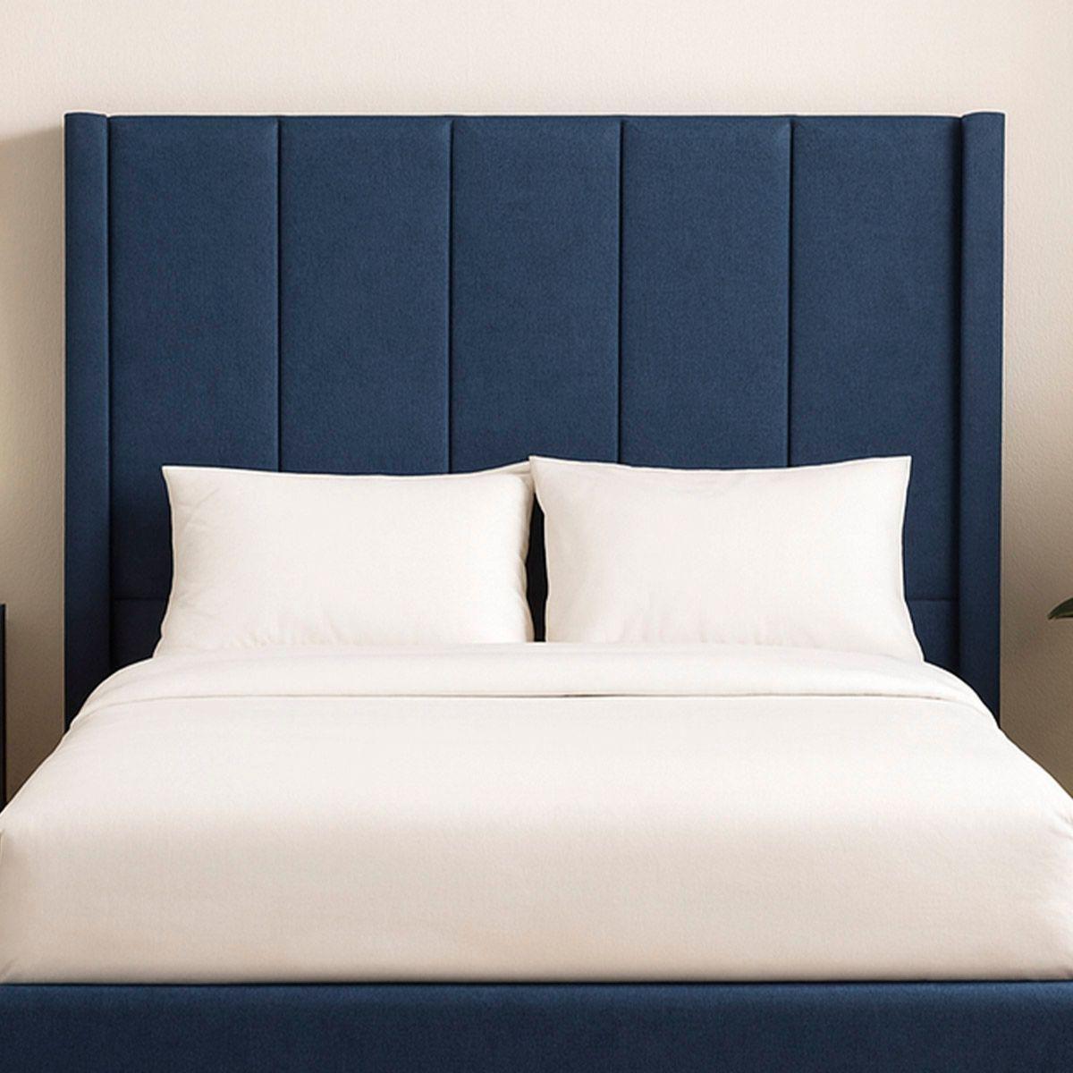 Cabecera matrimonial dicasa nizza color azul +box + colchón dicasa trini