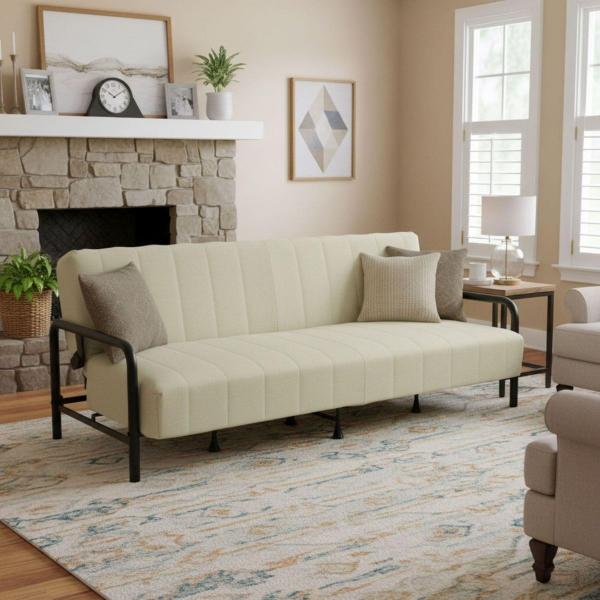 Sofá Cama Matrimonial Multifunción con Resortes de soporte resistentes Beige