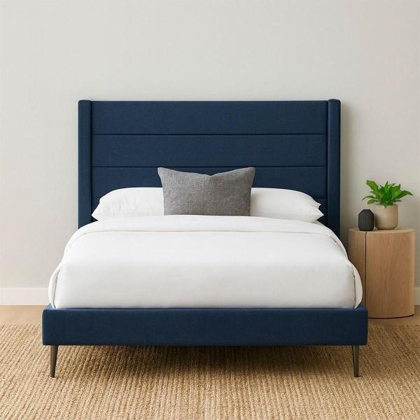 CABECERA MATRIMONIAL DICASA LUGO AZUL + BASE CAMA SLIM